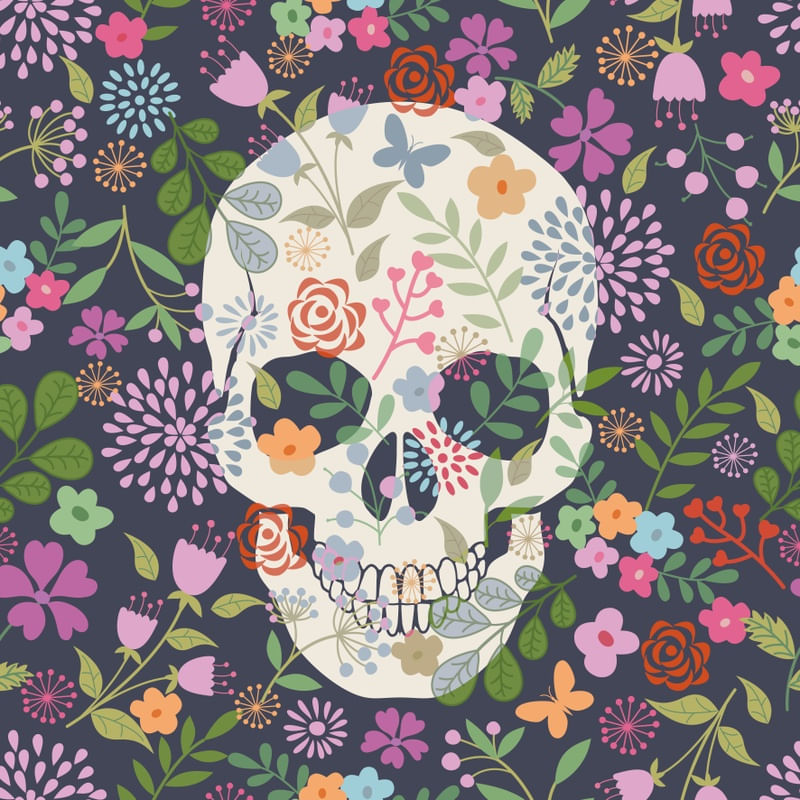 FLOWERY SKULL 2