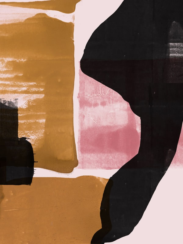 PINTURA ABSTRATA ROSA PRETO E DOURADO II