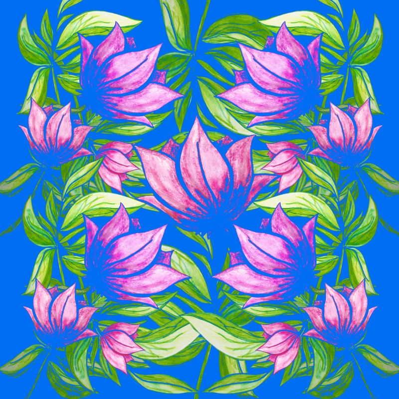 FLORES NO AZUL HORTÊNSIA