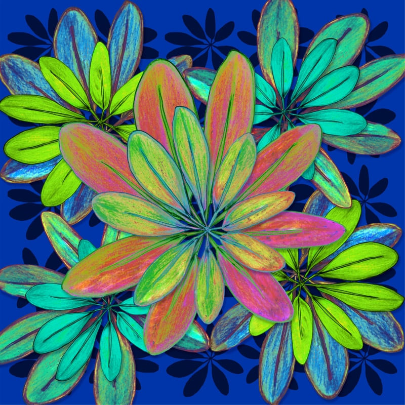 FOLHAS NO AZUL