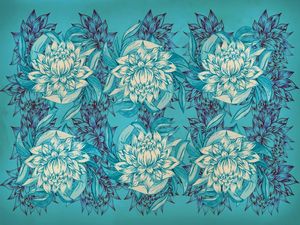FLOR DE LÓTUS AZUL VINTAGE