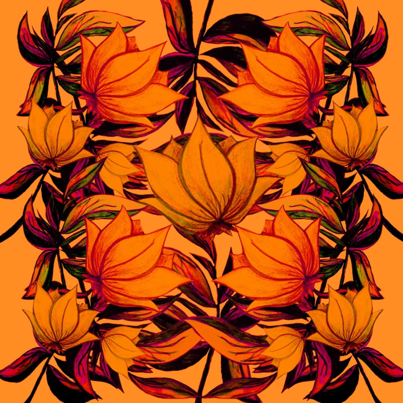 FLORES QUADRADO LARANJA