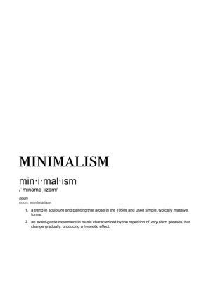DEF. MINIMALISM