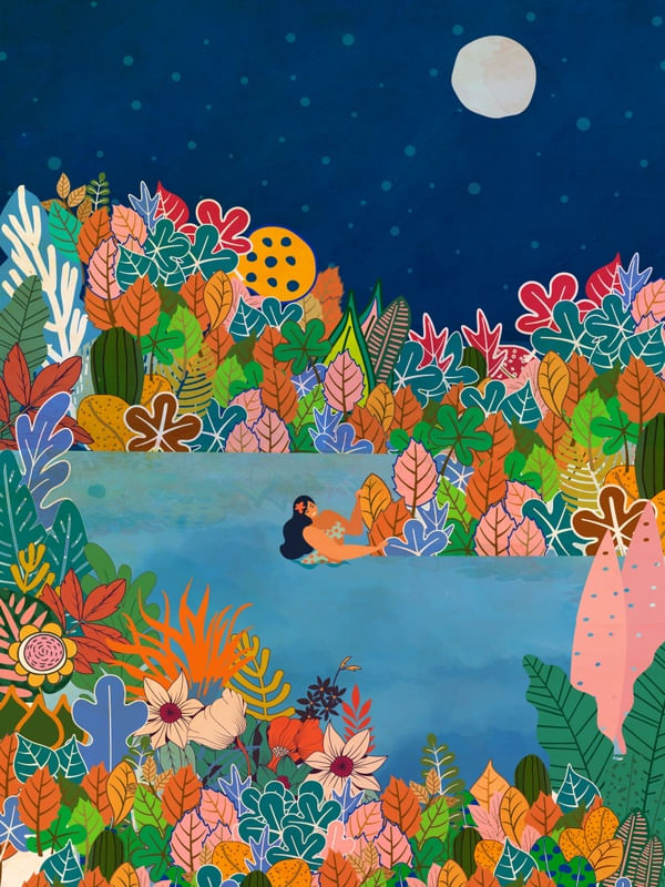 MOONLIGHT SWIMMING GIRL