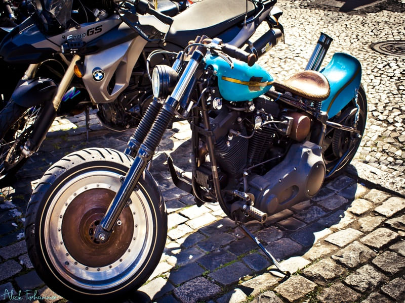BLUE OLD HARLEY