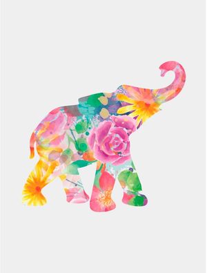 FLORAL WATERCOLOR ELEPHANT