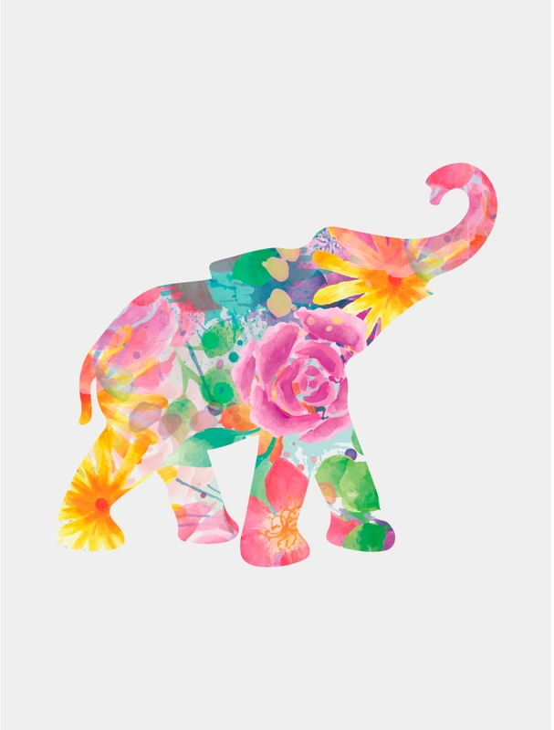 FLORAL WATERCOLOR ELEPHANT