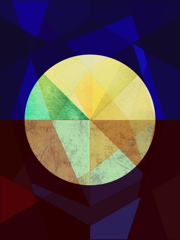 BLACK AND GOLD CIRCLE VITRAL 007