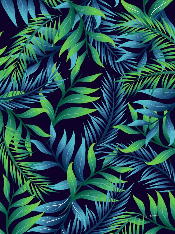 AMAZON GREEN AND BLUE - BLACK
