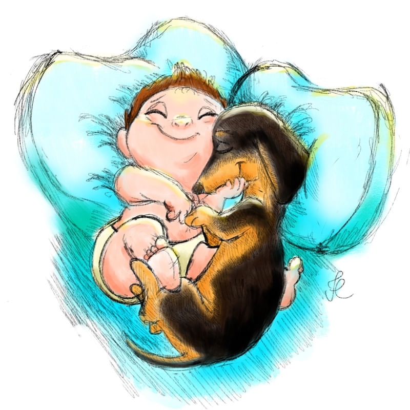 BEBÊ COM BASSET