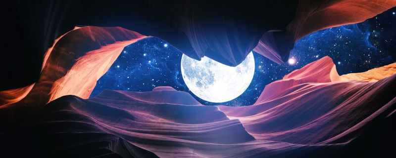 GRAND CANYON WITH SPACE & FULL MOON COLLAGE I