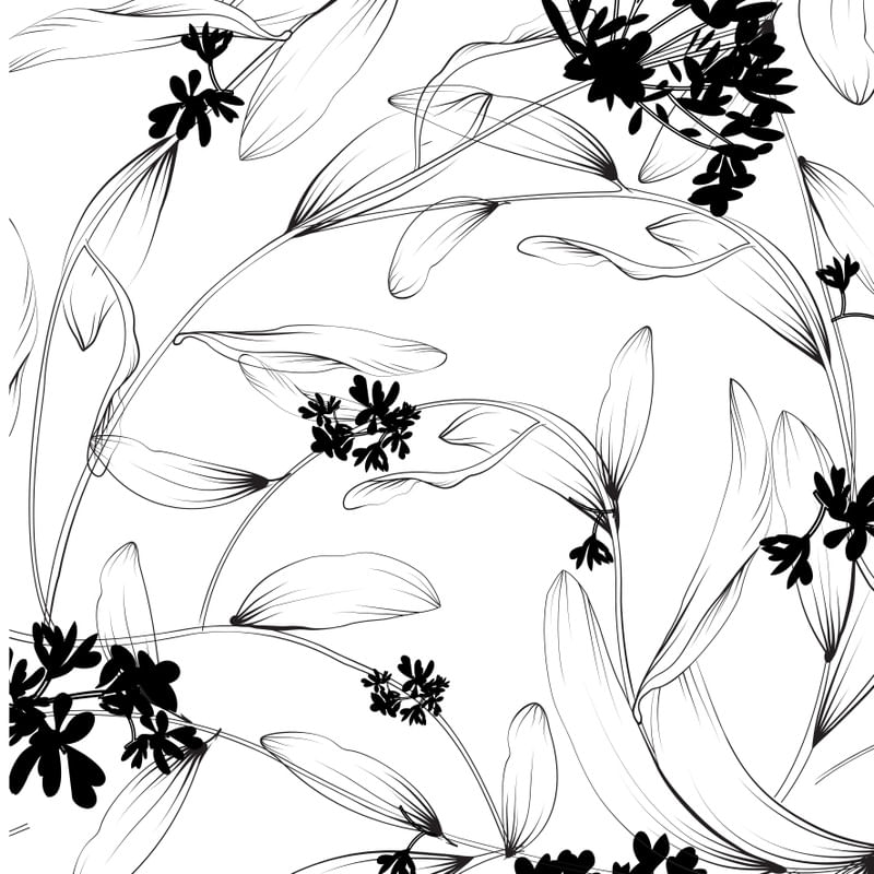 FLORAL PRETO E BRANCO