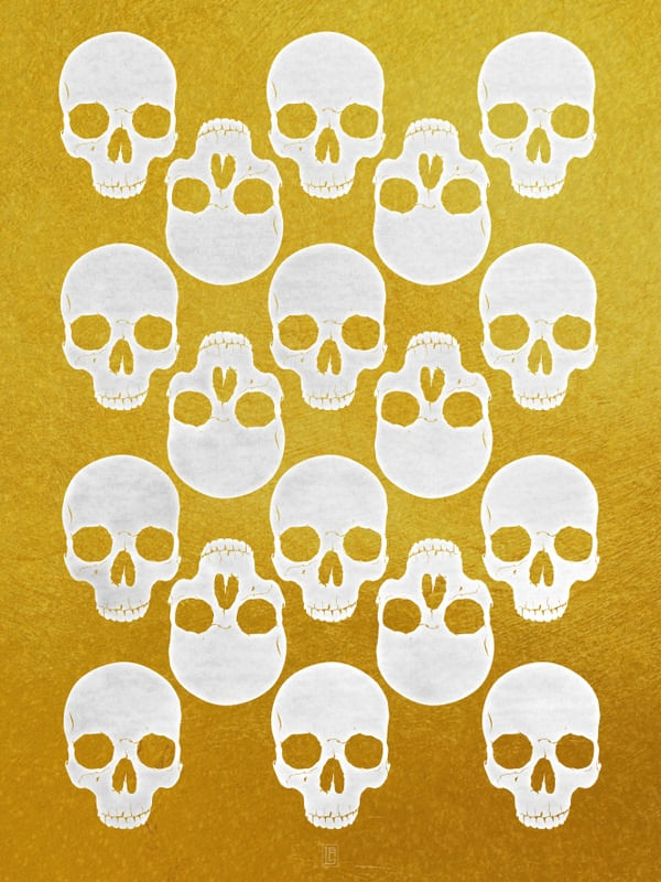 GOLDEN WHITE SKULLS