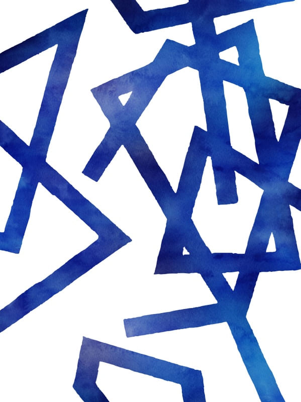 WATERCOLOR BLUE ABSTRACT FORMS