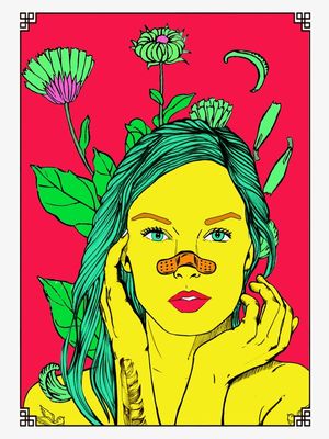 WOMAN FLOWERS