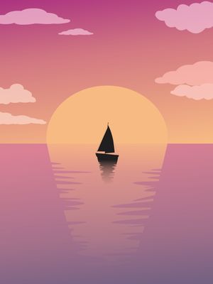 SILHOUETTE IN THE SEA
