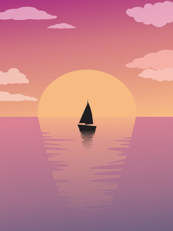 SILHOUETTE IN THE SEA