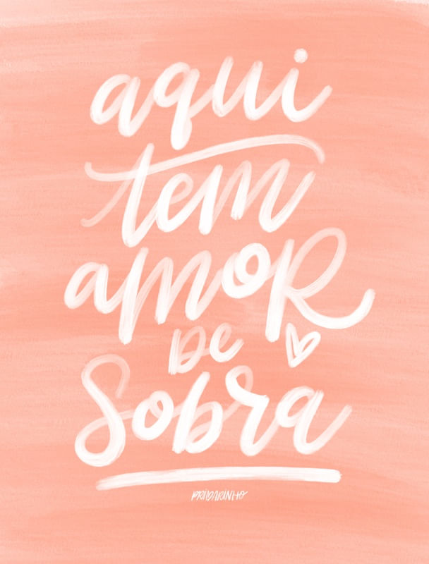 AQUI TEM AMOR CORAL E BRANCO