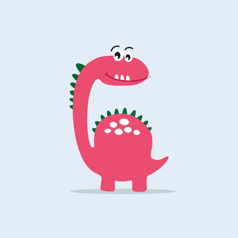 DINO INFANTIL ROSA QUADRADO