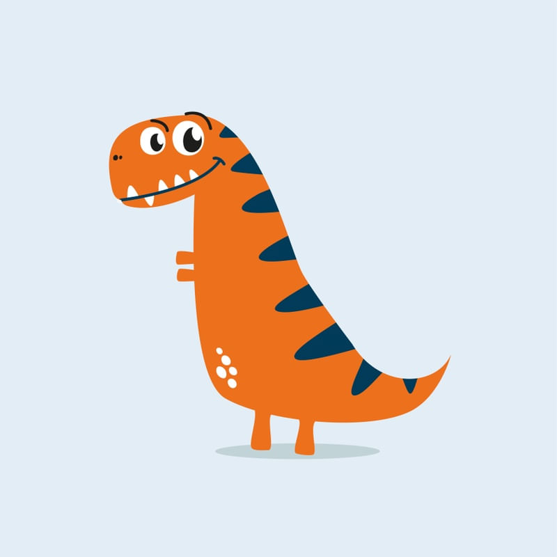 DINO INFANTIL T-REX AZUL QUADRADO