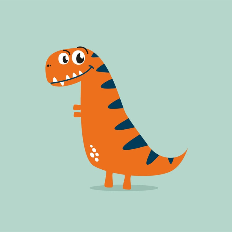 DINO INFANTIL T-REX VERDE QUADRADO