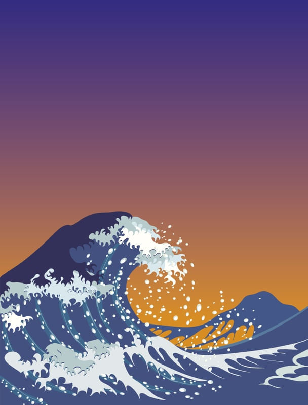 WAVES AND SUNSET