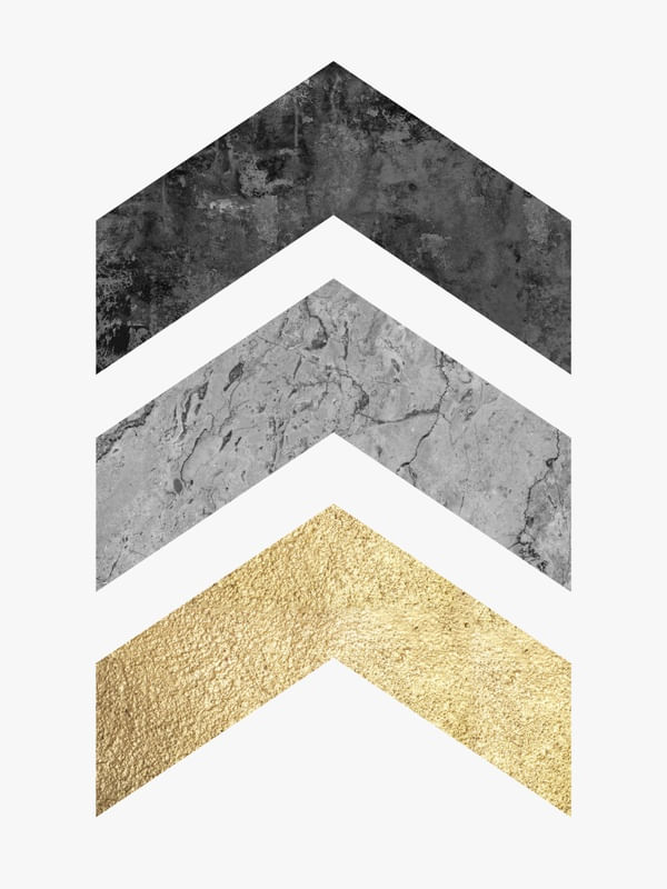 CHEVRON DOURADO E CINZA I
