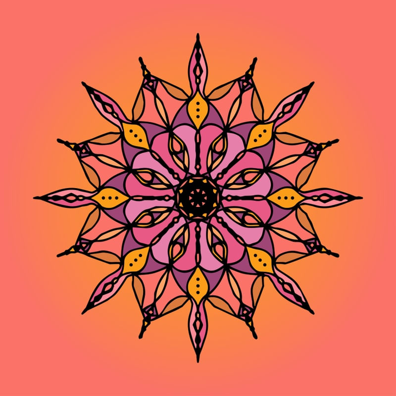 SHIMMERING SUNSET MANDALA