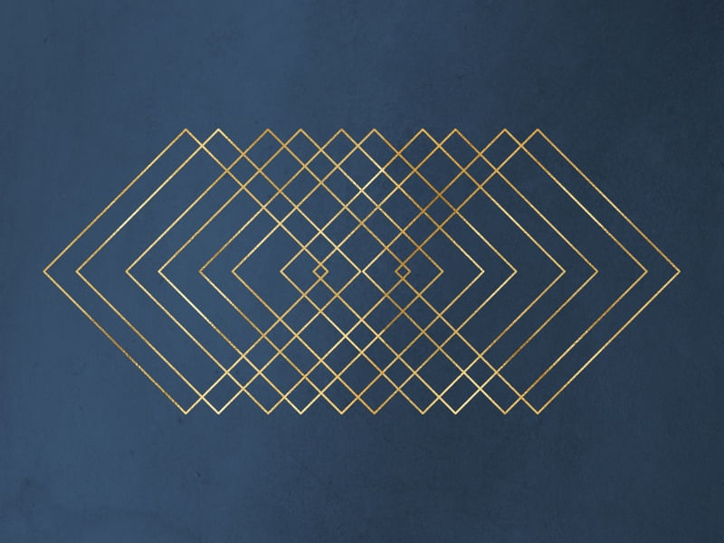 GEOMÉTRICO AZUL E OURO