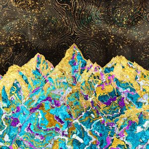 DIGITAL PAINTING - MOUNTAIN ILLUSTRATION I - SQUARE