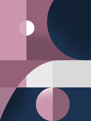 ABSTRATO GEOMÉTRICO AZUL E ROSA I