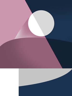 ABSTRATO GEOMÉTRICO AZUL E ROSA II