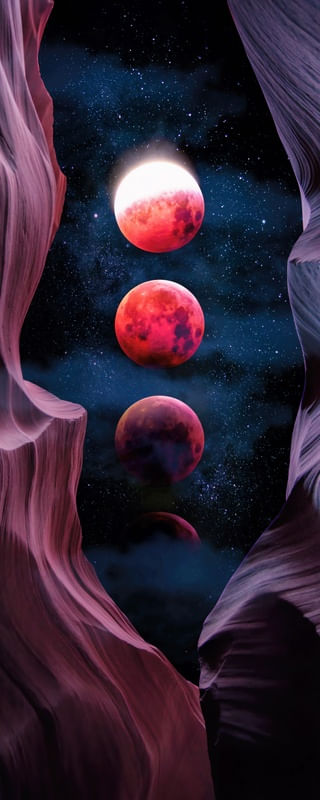 GRAND CANYON WITH SPACE & BLOODY MOON - COLLAGE V