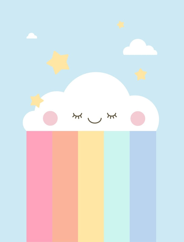 SLEEPY CLOUD WITH RAINBOW