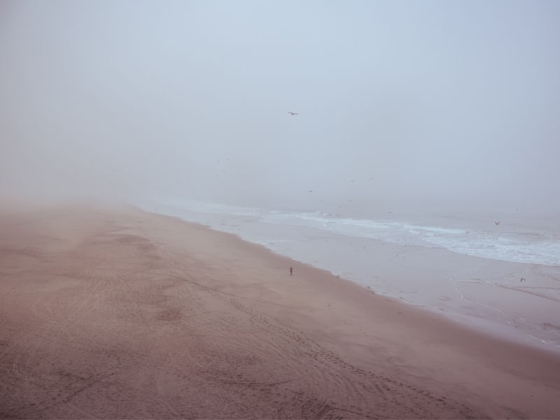 NEBLINA NA PRAIA, OCEAN BEACH, CALIFÓRNIA