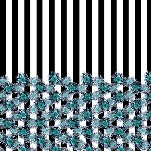 STRIPES AND ROSES, AQUA