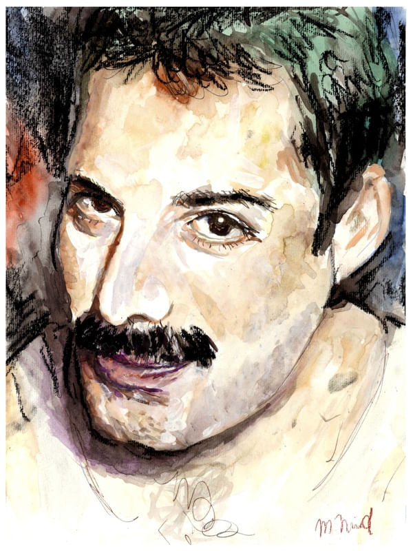 QUEEN - FREDDIE MERCURY AQUARELA