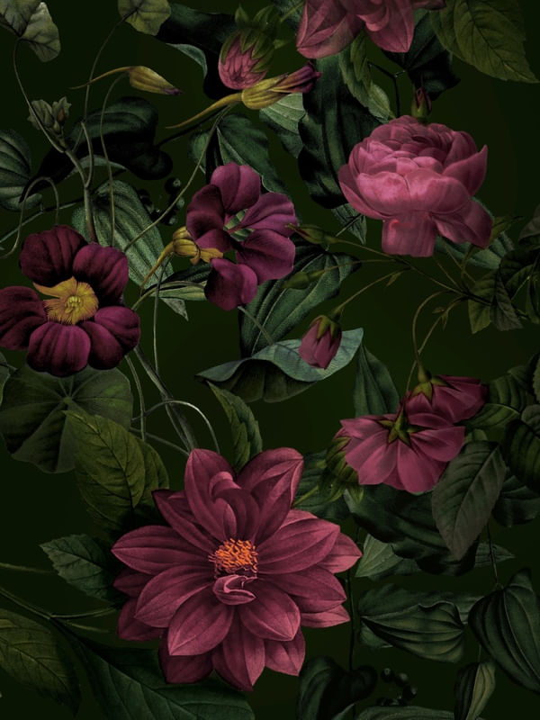 FLORAL VINTAGE FUNDO ESCURO I