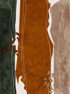 ABSTRATO TERRACOTA II - DÍPTICO VERDE E LARANJA