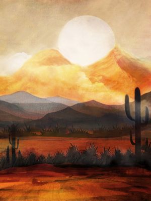DESERT IN THE GOLDEN SUN GLOW
