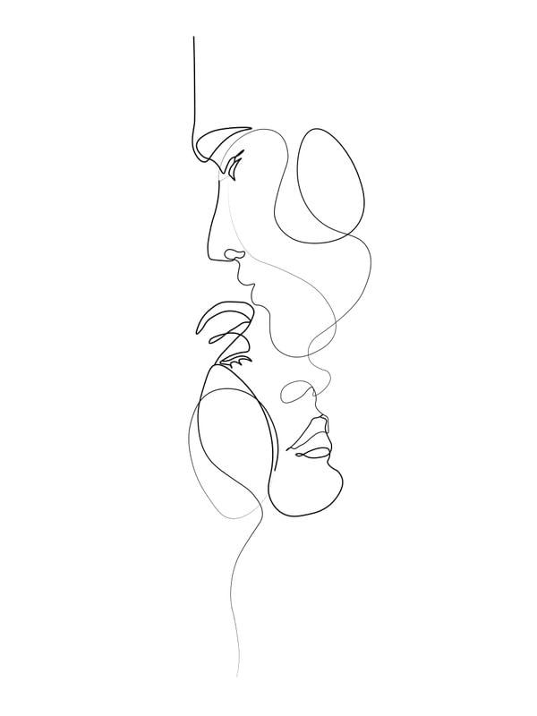LOVERS - MINIMAL LINE DRAWING ART PRINT7 ART PRINT ART PRINT