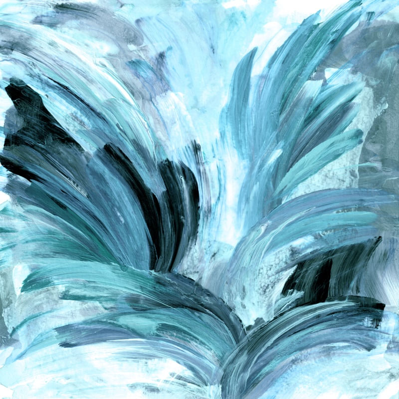 PEACOCK SPLASH 1, OCEAN BLUE