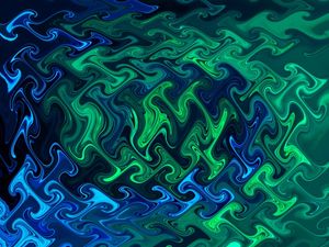 BLUE AND GREEN WAVES