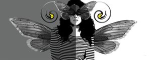 GIRL AND BUTTERFLY WINGS