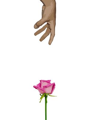 HAND AND ROSE