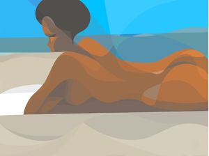 MULHER COM LIVRO NA PRAIA
