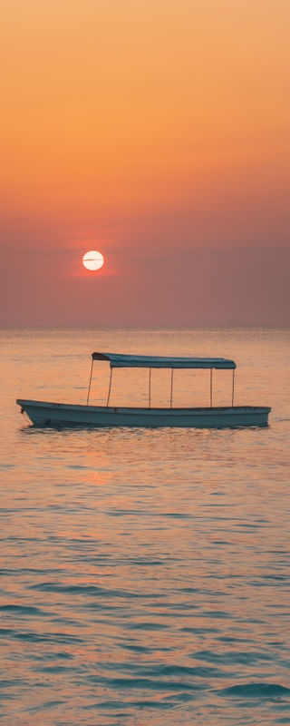 BARCO DE PESCADOR E POR DO SOL