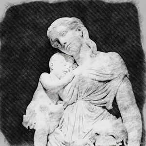 SKETCH ESCULTURA CLASSICA MÃE E CRIANÇA