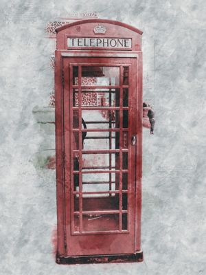 LONDON RED TELEPHONE BOOTH SKETCH - ORELHÃO LONDRINO