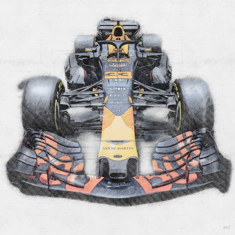 SKETCH RED BULL FORMULA 1 CAR